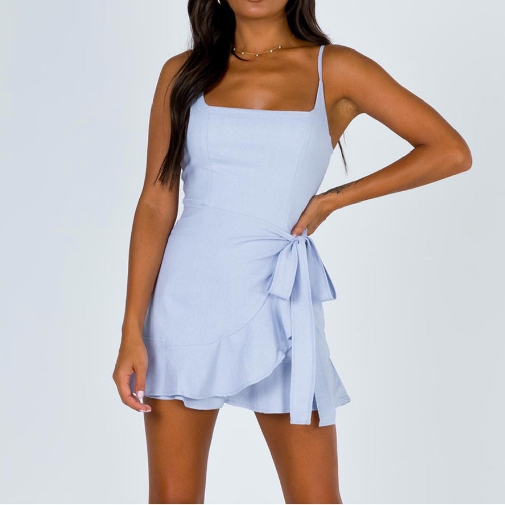 Princess Polly Cottage Hill Mini Dress Baby Blue